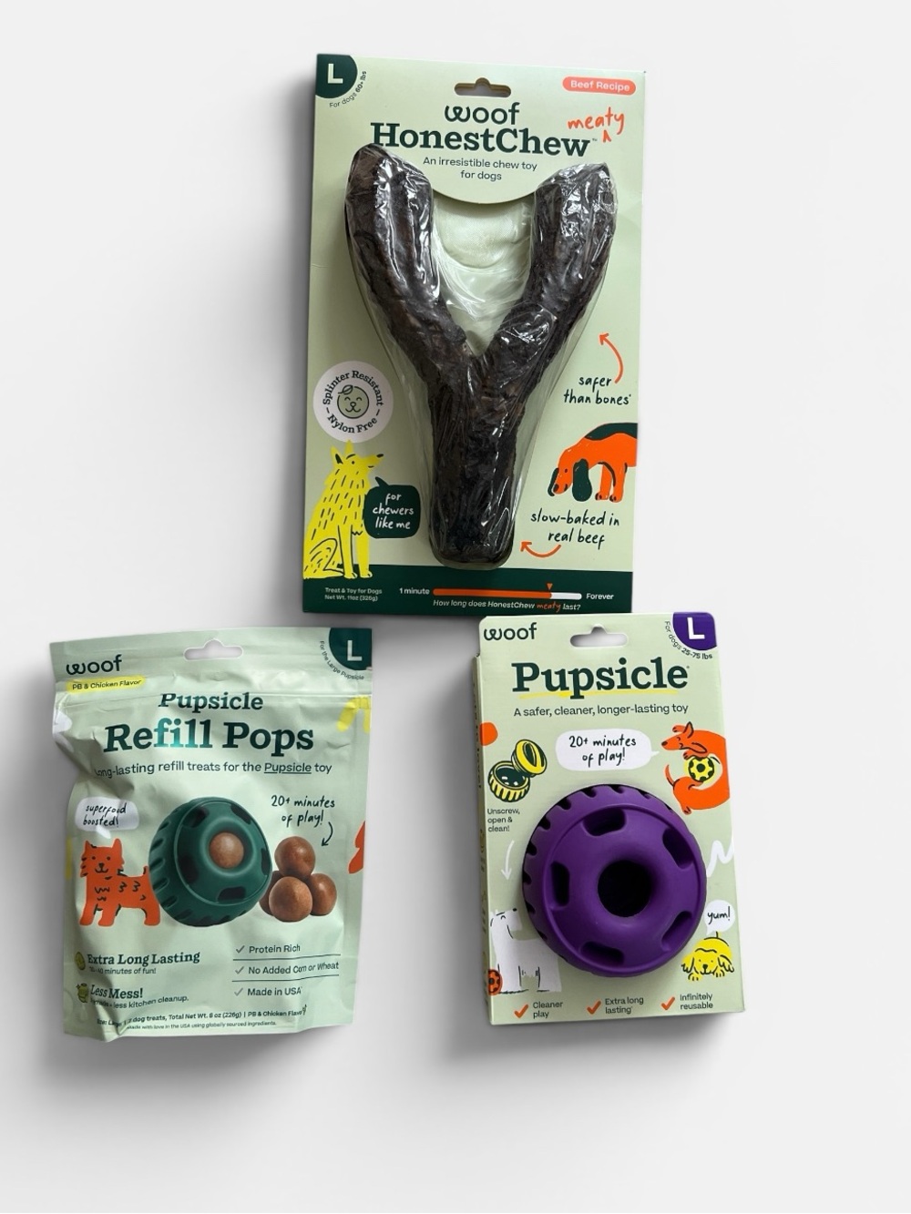 Woof Pet Toy and Treats Bundle-Large